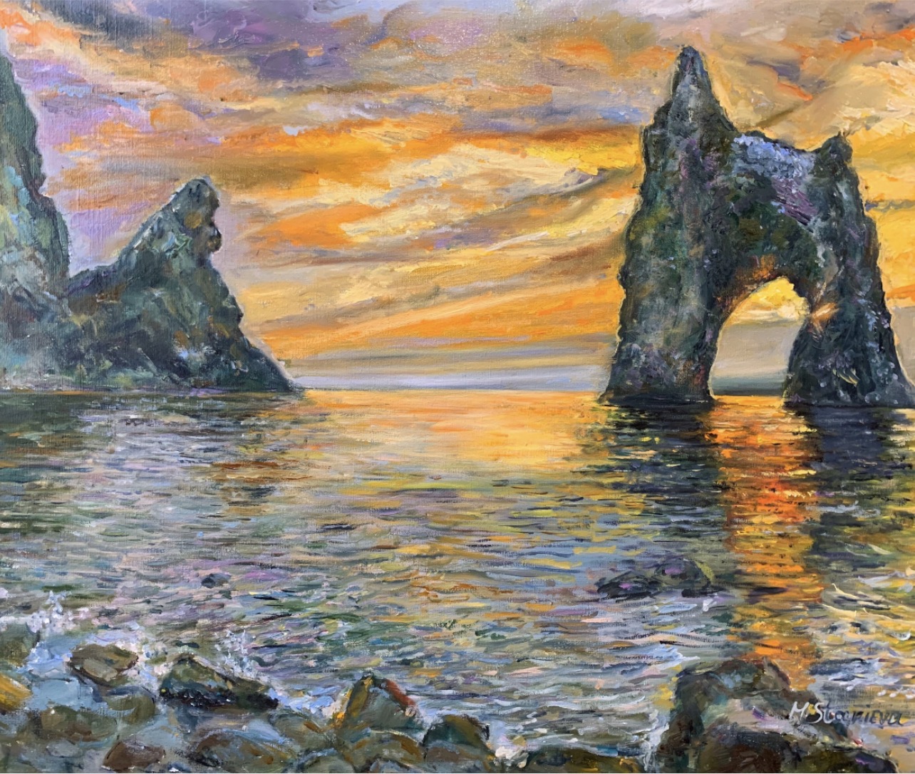 Kara-Dag Golden Gate painting by Ukrainian artist Marina Stognieva